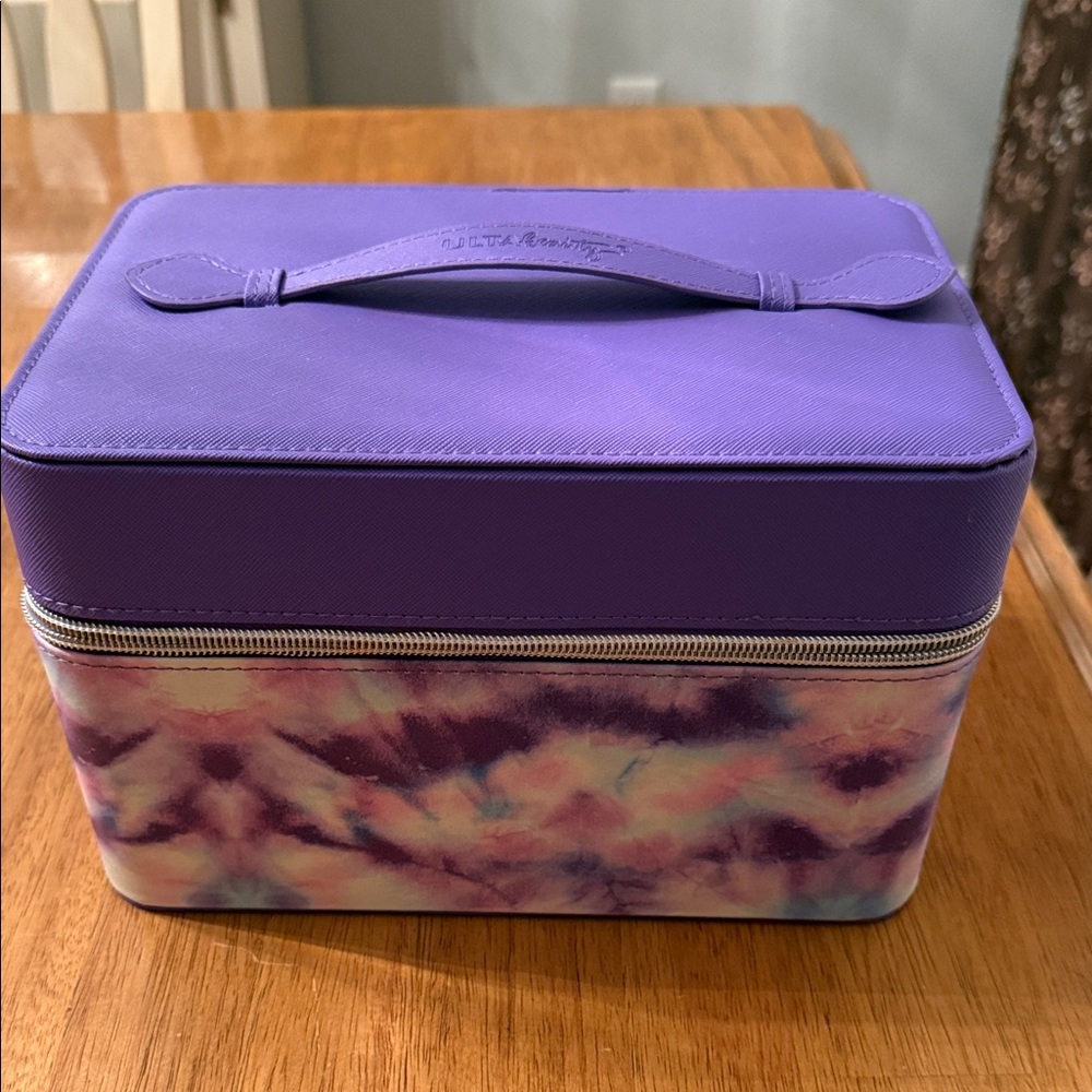 Purple and Tie-Dye Cosmetic Case